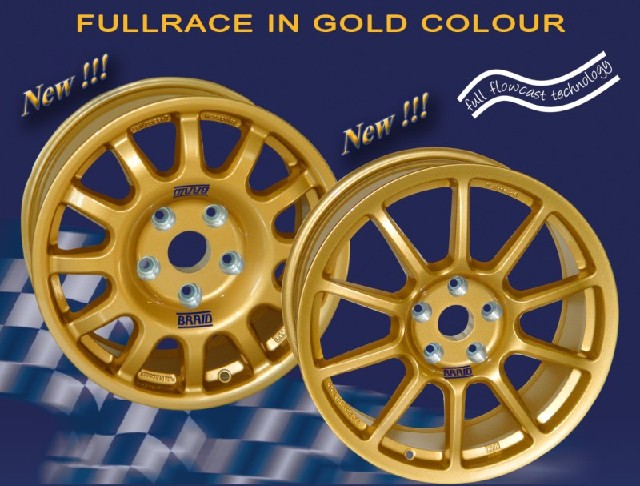 Alu vyztužený závodní disk zlatý pro Subaru Braid Fullrace A GOLD 8x18" alu kolo na závody