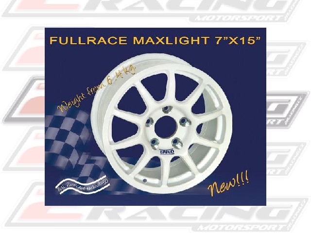 Závodní alu disk Fullrace MAXLIGHT 7x15" s váhou od 6,4kg dle rozteče a ET +15 až +55